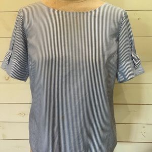 Vineyard Vines Striped Bow Sleeve Blouse